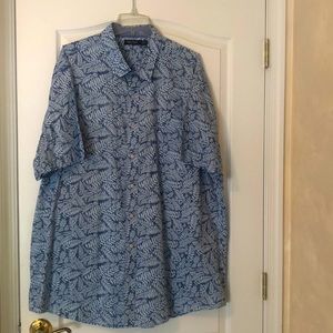 Nautica Blue Print Casual Button Down